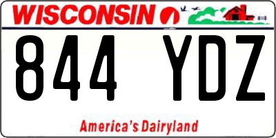 WI license plate 844YDZ