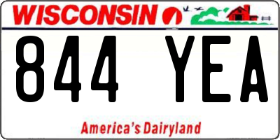 WI license plate 844YEA