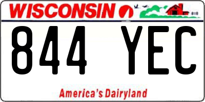 WI license plate 844YEC