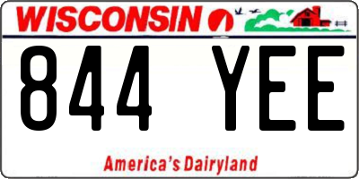 WI license plate 844YEE