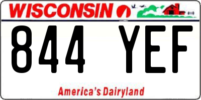 WI license plate 844YEF