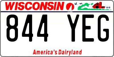 WI license plate 844YEG
