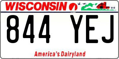 WI license plate 844YEJ