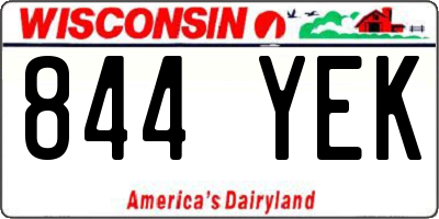 WI license plate 844YEK