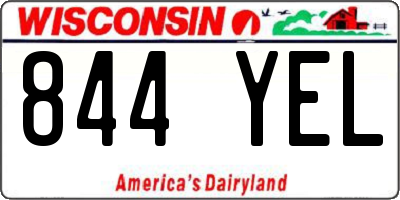 WI license plate 844YEL