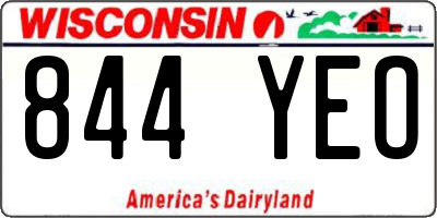 WI license plate 844YEO