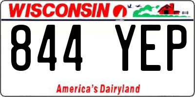 WI license plate 844YEP