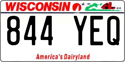 WI license plate 844YEQ
