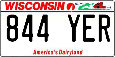 WI license plate 844YER