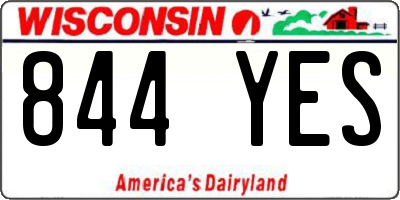 WI license plate 844YES