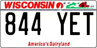 WI license plate 844YET