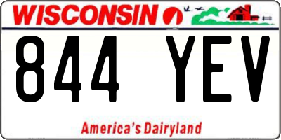 WI license plate 844YEV