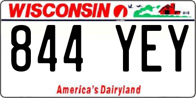 WI license plate 844YEY