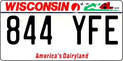 WI license plate 844YFE