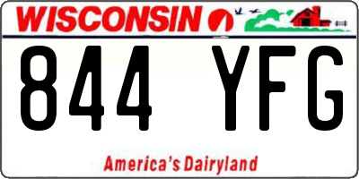 WI license plate 844YFG