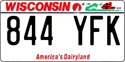 WI license plate 844YFK