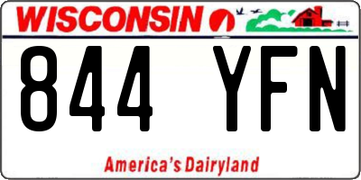 WI license plate 844YFN