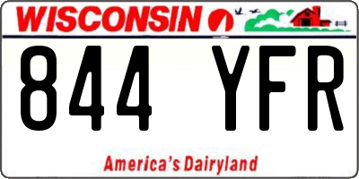 WI license plate 844YFR