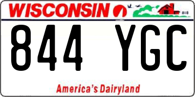 WI license plate 844YGC