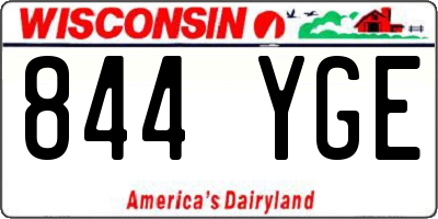 WI license plate 844YGE