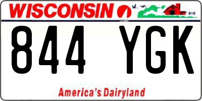 WI license plate 844YGK