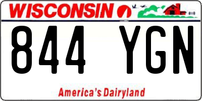 WI license plate 844YGN