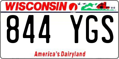 WI license plate 844YGS