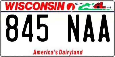 WI license plate 845NAA