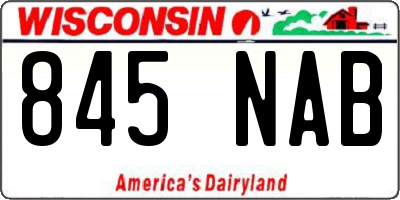 WI license plate 845NAB