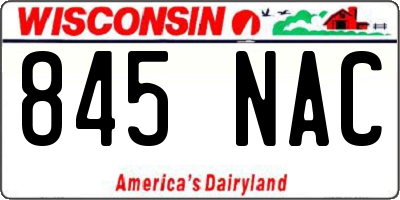 WI license plate 845NAC