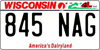 WI license plate 845NAG