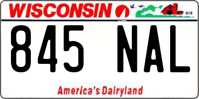 WI license plate 845NAL