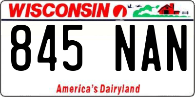 WI license plate 845NAN