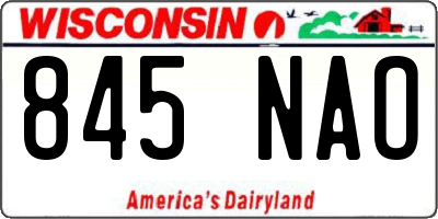 WI license plate 845NAO