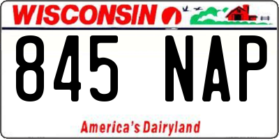WI license plate 845NAP