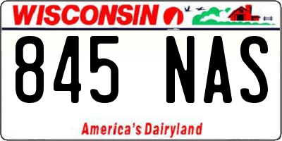 WI license plate 845NAS