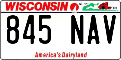 WI license plate 845NAV