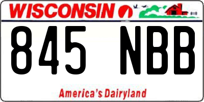 WI license plate 845NBB