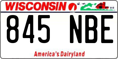 WI license plate 845NBE