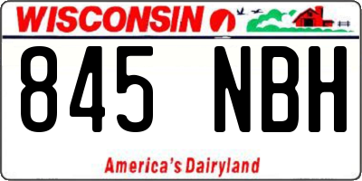WI license plate 845NBH