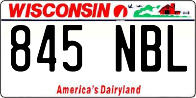 WI license plate 845NBL