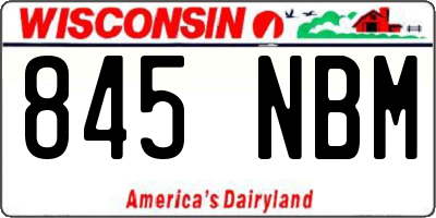 WI license plate 845NBM