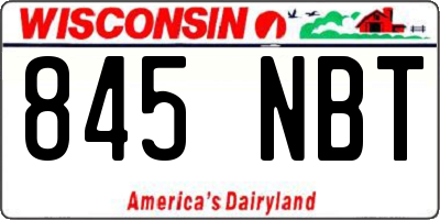 WI license plate 845NBT