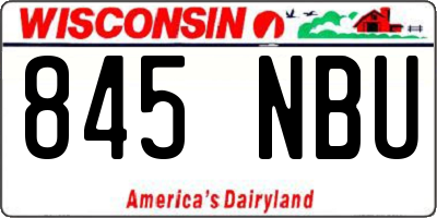WI license plate 845NBU