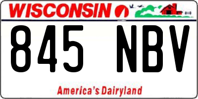 WI license plate 845NBV