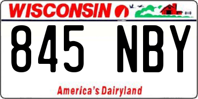 WI license plate 845NBY