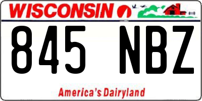 WI license plate 845NBZ