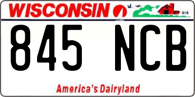 WI license plate 845NCB