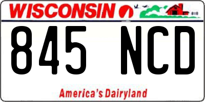 WI license plate 845NCD