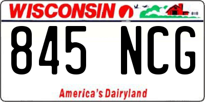 WI license plate 845NCG